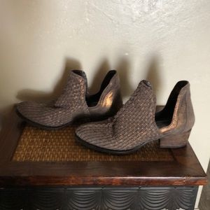 Metallic Leather Booties